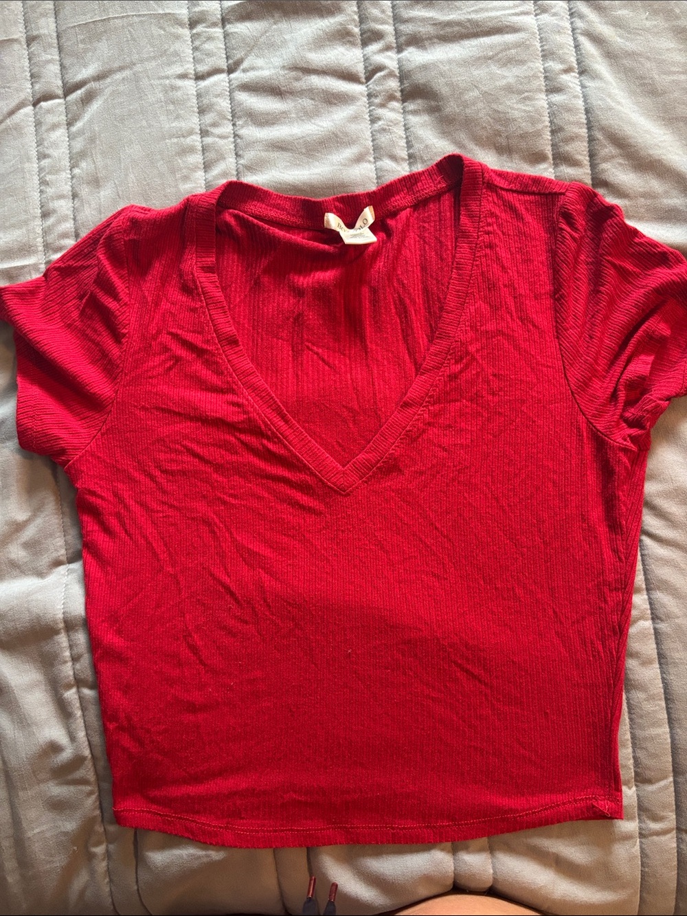 Bozzolo Bright Red V-Neck Short Sleeve Tee